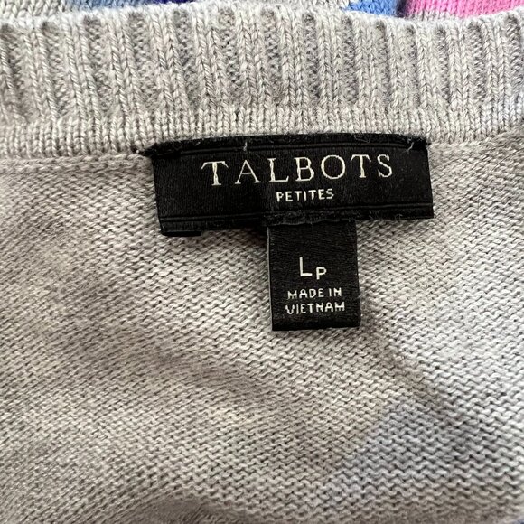 Talbots Multi-Stripe Side Button Sweater Cotton Blend Size PL - Picture 9 of 10
